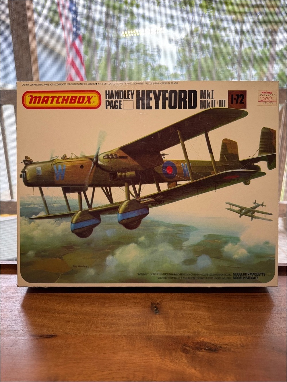 Vintage Matchbox Handley Page Heyford MkI/II/III 1:72 Model Kit PK-605 Open Box
